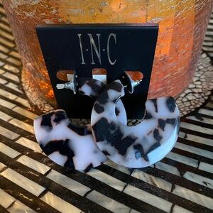 INC International Concepts Black and White Patterned Earrings